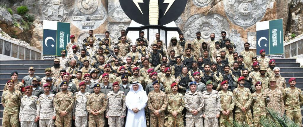 Closing ceremony of Pakistan KSA Joint Exercise in Counter Terrorism domain AL BATTAR-I was held at Cherat. The two weeks long exercise commenced on 22 August 2023 with participation of Special Forces contingents from two brotherly countries.