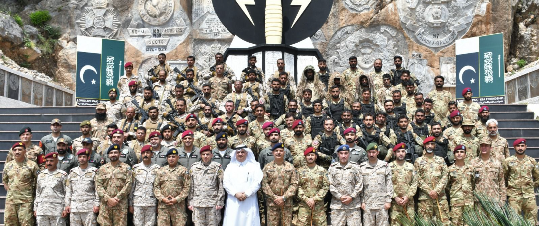 Closing ceremony of Pakistan KSA Joint Exercise in Counter Terrorism domain AL BATTAR-I was held at Cherat. The two weeks long exercise commenced on 22 August 2023 with participation of Special Forces contingents from two brotherly countries.