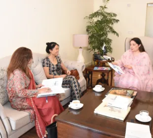 Deputy Resident Representative for United Nations Development Programme in Pakistan, Van Nguyen calling on Coordinator to Prime Minister on Climate Change, Romina Khurshid Alam at her office in Islamabad