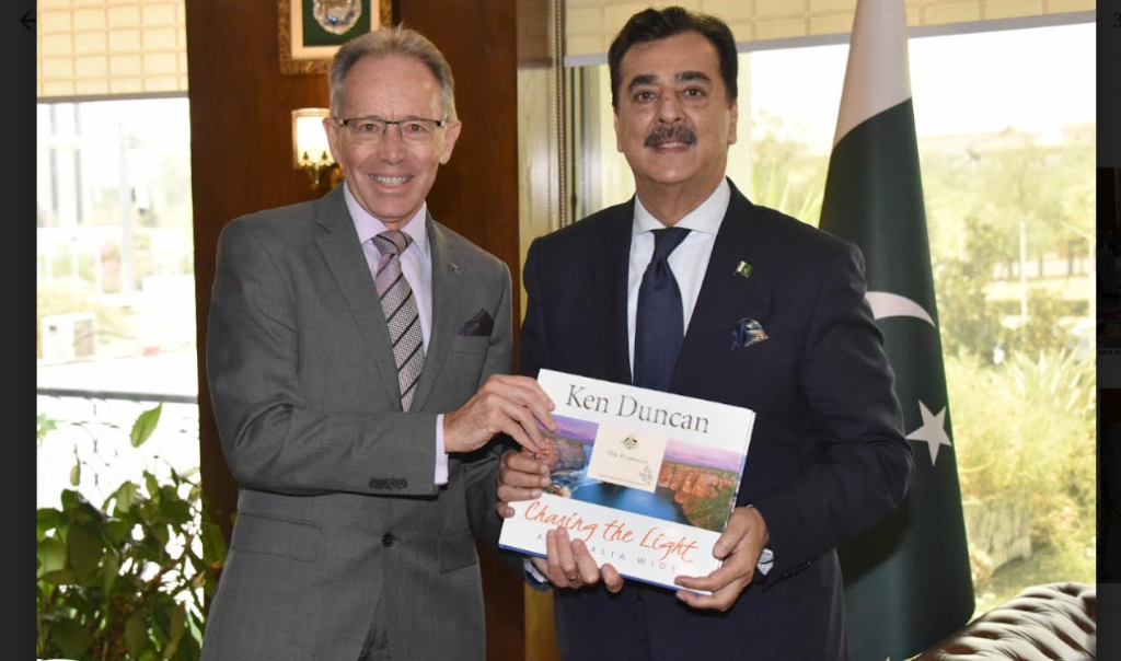 Australia High Commissioner Meets Chairman Senate Syed Yousaf Raza Gilani to Discuss Mutual Interest.