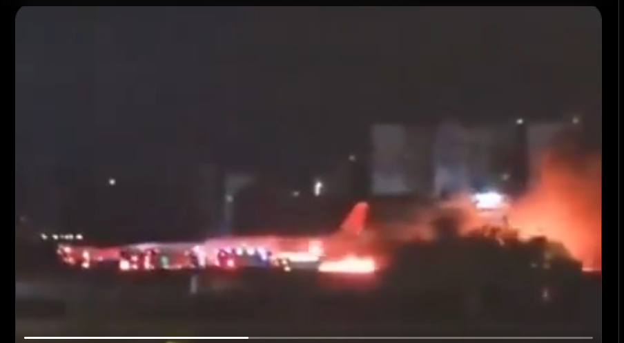 Russian airplane with 95 people on board caught fire at Antalya airport