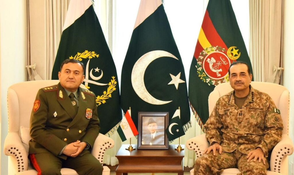 Colonel General Sobirzoda Emomali Abdulrahim, Minister of Defence of Tajikistan, called on Field Marshal Syed Asim Munir, NI (M), HJ, Chief of Army Staff (COAS), at General Headquarters (GHQ).